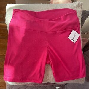 Solid Color Active Bike Pink Shorts— XLARGE